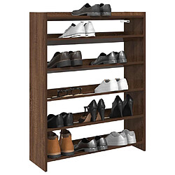 vidaXL Étagère à chaussures chêne marron 80x25x100 cm bois ingénierie