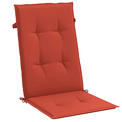 Acheter vidaXL Coussins de chaise à dossier haut lot de 2 rouge mélangé tissu