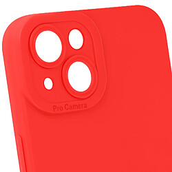 Avizar Coque pour iPhone 14 Silicone Mat Protection Caméra Rouge