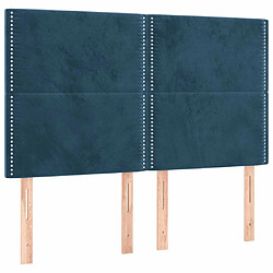 Acheter Maison Chic Tête de lit moderne à LED lumineuse pour chambre - Décoration de lit Bleu foncé 144x5x118/128 cm Velours -MN46132