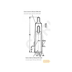 Douille de réduction pour cône morse Cori B12