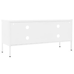 Maison Chic Meuble TV scandinave - Banc TV pour salon Blanc 105x35x50 cm Acier -MN28460 pas cher