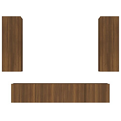 vidaXL Ensemble de meubles TV 4 pcs Chêne marron Bois d'ingénierie