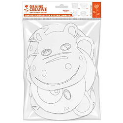 Graines Creatives Sachet de 6 masques plats carton - petits animaux