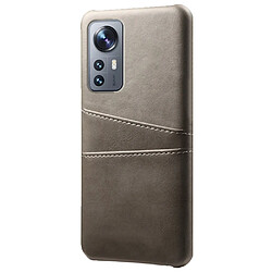 Coque en TPU + PU avec porte-carte gris pour votre Xiaomi 12 Pro