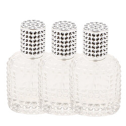 3x bouteilles de parfum en verre avec ananas argent portable