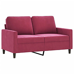 Maison Chic Canapé à 2 places,Sofa de Salon,Canapé droit Rouge bordeaux 120 cm Velours -GKD797177