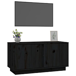 Acheter Maison Chic Meuble TV scandinave - Banc TV pour salon Noir 80x35x40,5 cm Bois de pin massif -MN77470