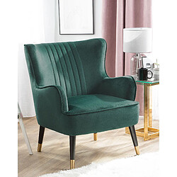 Beliani Fauteuil VARBERG Velours Vert émeraude