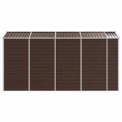 Acheter Helloshop26 Abri de jardin cabane cabanon maison de stockage remise extérieur hangar outils robuste 191 x 385 x 198 cm acier galvanisé marron 02_0022271