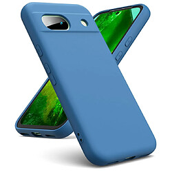 Htdmobiles Coque pour Google Pixel 8a - housse etui silicone gel fine + film ecran - BLEU FONCE