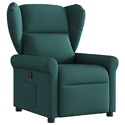 vidaXL Fauteuil inclinable Vert foncé Tissu