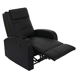 Mendler Fauteuil de télévision Durham, fauteuil relax, chaise longue, similicuir ~ noir pas cher