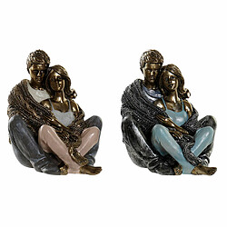 Figurine Décorative DKD Home Decor Cuivre Résine Moderne Couple (2 Unités) (12 x 10,5 x 12 cm)