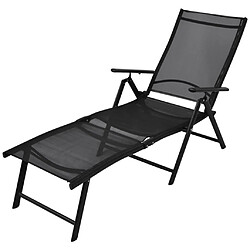 vidaXL Chaise longue pliable Aluminium Noir