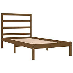 Avis vidaXL Cadre de lit sans matelas marron miel 100x200cm bois pin massif