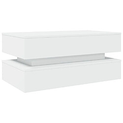 Avis ComfortXL Table Basse Avec Lumières LED Blanc 90x50x40 Cm