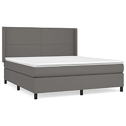 Maison Chic Lit Adulte - Lit simple Lit à sommier tapissier avec matelas moelleux - Meuble de Chambre - Gris 160x200 cm Similicuir -MN77824