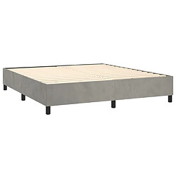 Acheter Maison Chic Lit Adulte - Lit simple Lit à sommier tapissier et matelas moelleux - Meuble de Chambre - Gris clair 160x200cm Velours -MN63613