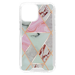 Avizar Coque Marbre iPhone 13 Mini Hybride avec Coins Renforcés rose