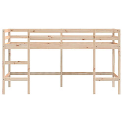 Acheter Vidaxl Lit mezzanine enfants échelle 90x200 cm bois pin massif