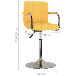 vidaXL Tabouret de bar Jaune Tissu pas cher