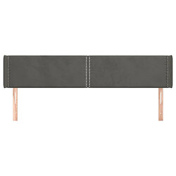 Avis Maison Chic Tête de lit moderne avec oreilles pour chambre - Décoration de lit Gris foncé 163x16x78/88 cm Velours -MN54136