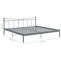 vidaXL Cadre de lit sans matelas gris métal 200x200 cm pas cher