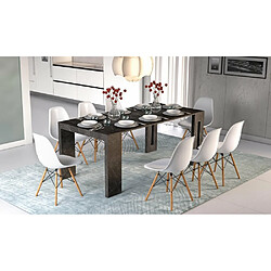 Avis Inside 75 Table console extensible 8 couverts TOPAZ 90 cm marbre noir avec allonges intégrées