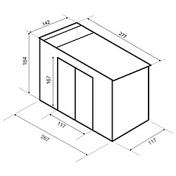 Acheter Abri de Jardin en Métal Gardiun Rutland Silver 3,93 m² 142x277x184 cm Ext. Acier Galvanisé Argent/Blanc