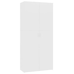 Maison Chic Armoire à Chaussures,Meuble de Rangement à Chaussures Blanc 80 x 35,5 x 180 cm Bois d'ingénierie -MN78288