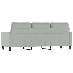 Maison Chic Canapé à 3 places,Canapé droit,Sofa de Salon,Banquette Gris clair 180 cm Velours -GKD826495 pas cher