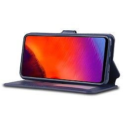 Wewoo Housse Coque Pour Galaxy A60 / M40 AZNS Étui en cuir avec rabat magnétique et texture de mollet porte et fentes cartes et cadre photo Bleu pas cher