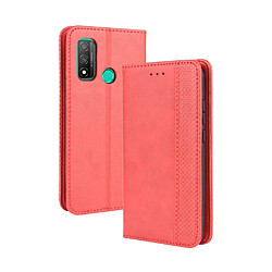 Etui en PU auto-absorbé rétro rouge pour votre Huawei P smart 2020/Nova Lite 3 Plus