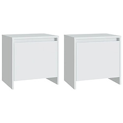 vidaXL Tables de chevet 2 pcs blanc 45x34x44,5 cm bois d'ingénierie