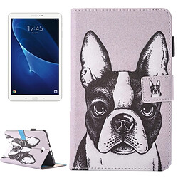 Wewoo Housse Étui pour Samsung Galaxy Tab A 10.1 2016 / T580 beau dessin animé bouledogue modèle horizontal en cuir flip avec support et Slots de cartes Pen Slot