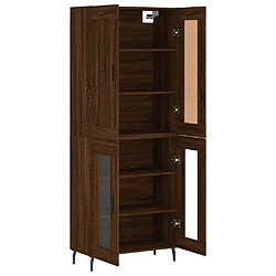 Avis vidaXL Buffet haut Chêne marron 69,5x34x180 cm Bois d'ingénierie