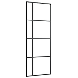 vidaXL Porte coulissante Verre ESG et aluminium 76x205 cm Noir