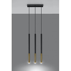 Avis Luminaire Center Suspension Mozaica Acier Or noir 3 ampoules 90cm