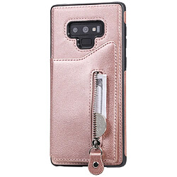 Wewoo Housse Coque Pour Galaxy Note9 étui de protection antichoc à double boucle de couleur unie solide or rose