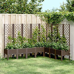 vidaXL Jardinière avec treillis marron 200x160x142 cm PP