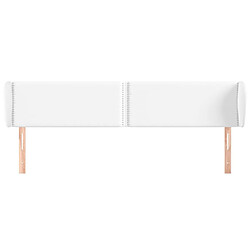 Avis Maison Chic Tête de lit scandinave avec oreilles,meuble de chambre Blanc 183x23x78/88 cm Similicuir -MN68692