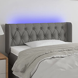 vidaXL Tête de lit à LED Gris foncé 103x16x78/88 cm Tissu