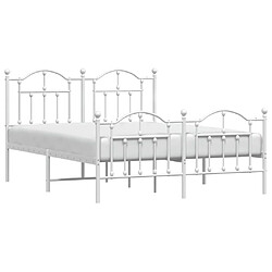 Avis Maison Chic Lit adulte - Lit simple Cadre de lit métal avec tête de lit/pied de lit,Structure du lit Contemporain pour chambre blanc 135x190cm -MN32098