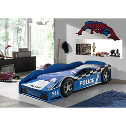 Mes Lit voiture de police 70x140 cm bleu + matelas - CARINO