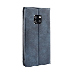 Avis Wewoo Housse Coque Étui en cuir à boucle magnétique avec texture rétro et pour HuMate 20 Pro, support emplacements pour cartes porte-monnaie (bleu)