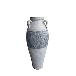 Vase de sol Romimex Blanc Gris Terre cuite 32 x 80 x 32 cm Avec des poignées