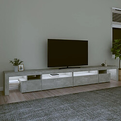 Avis Maison Chic Meuble TV avec lumières LED, Banc TV pour salon, Meuble de rangement Gris béton 290x36,5x40 cm -GKD78516