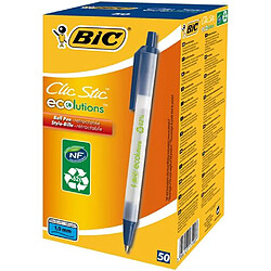 Avis Stylo bille Bic Ecolution Round Stic rétractable - bleu - Lot de 50