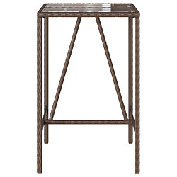 Acheter vidaXL Table de bar d’extérieur marron 70x70x110 cm résine tressée